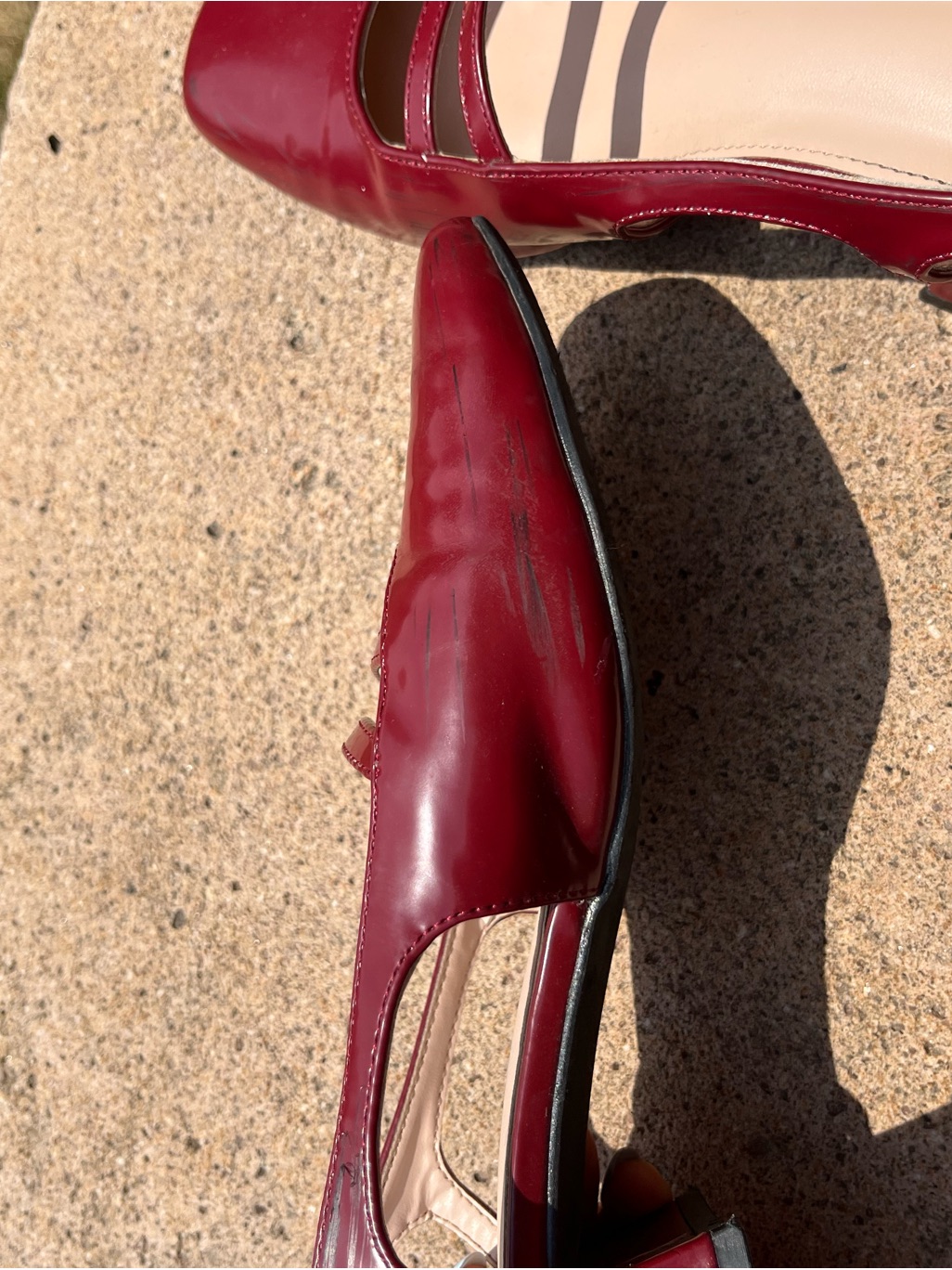 Women's Burgundy Slingback Mary Jane Low Heel Mules — image 3 of 6